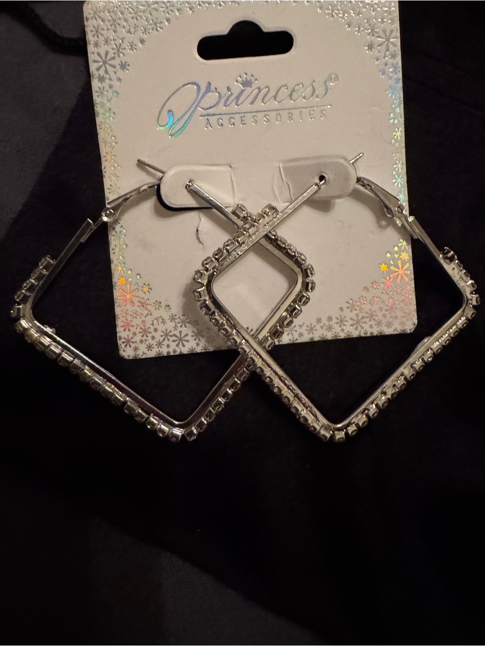 Silver Square Hoop Earrings